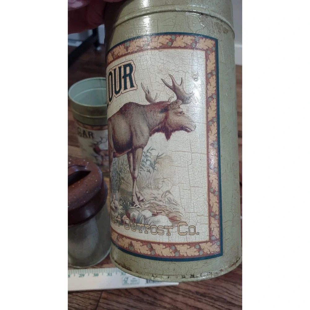 Ohio Wholesale Last Outpost Co Decorative Canister Set Wildlife Rustic Cabin 4pc